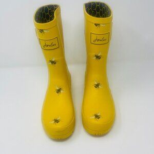 Joules Yellow Bee Print Rain Boots Wellies Women’s Size 6 Molly Welly